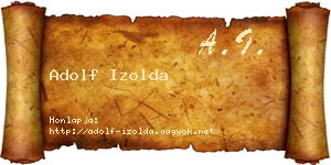 Adolf Izolda névjegykártya